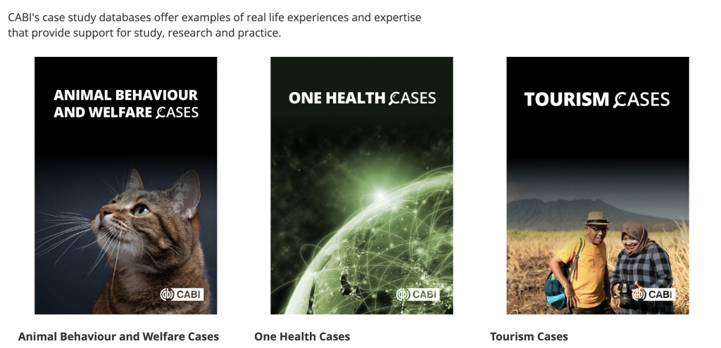 CABI's case study databases offer examples of real life experiences and expertise that provide support for study, research and practice. Showing Animal Behaviour and Welfare Cases, One Health Cases, Tourism Cases.